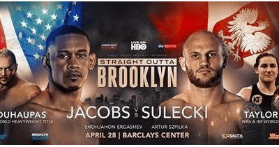 Jacobs Takes 33-2 Record To April 28 Fight With 26-0 Sulecki