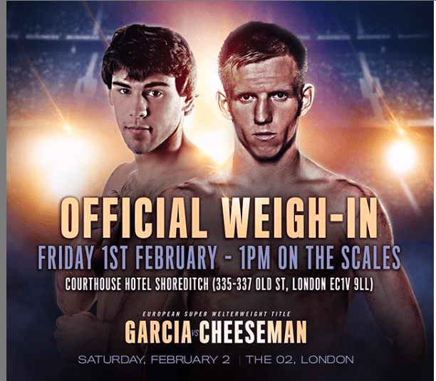 Sergio Garcia fights Ted Cheeseman on Saturday, Feb. 2.