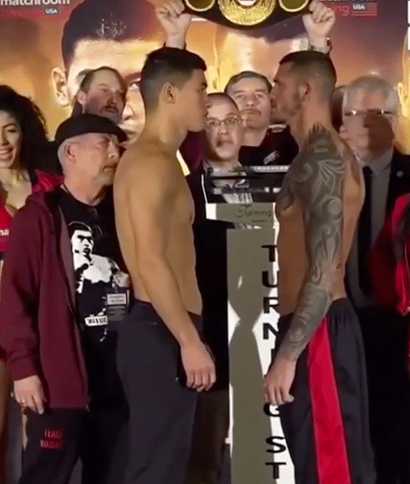 Dmitriy Bivol stares down Joe Smith, the underdog, in a light heavyweight title defense for Bivol.
