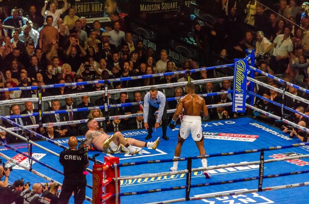 Joshua knocks down Ruiz