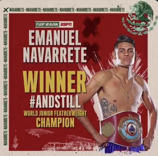 Navarrete Looks Impressive  with Third Round TKO