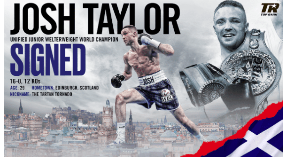 Josh Taylor, 140 Lb Champ, Signs On With Top Rank