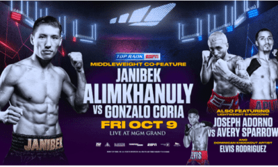 Janibek Alimkhanuly In Oct. 9 ESPN+/Top Rank Co-Feature For Navarrete-Villa