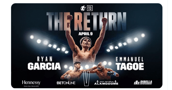 Ryan Garcia fights Emmanuel Tagoe on April 9, 2022.