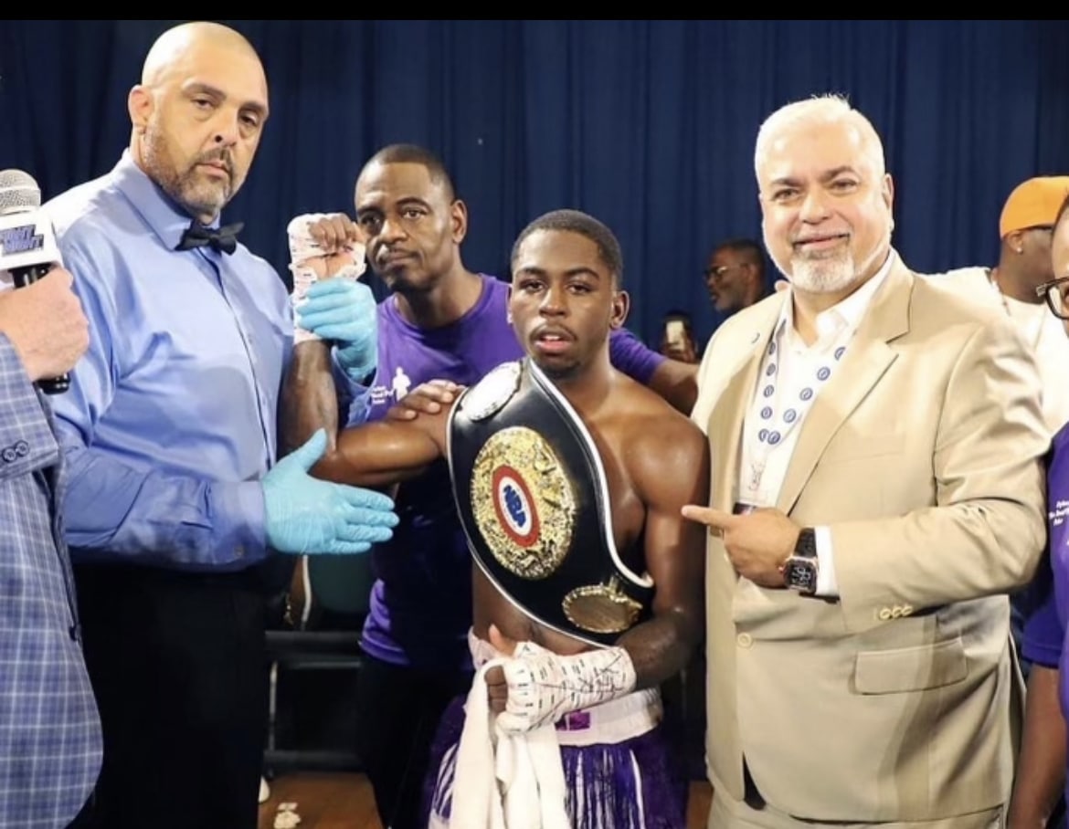 Ref Eric Dali, Dylan Price and NBA boss Damon Gonzalez