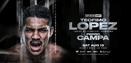 Teofimo Lopez Returns Aug. 13, Versus 34-1-1 Pedro Campa