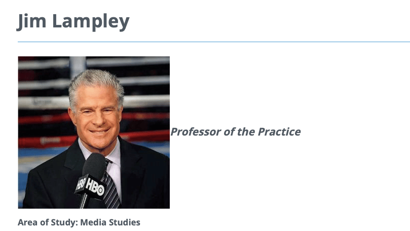 Jim Lampley is now a professor, but pays attention to the big bouts