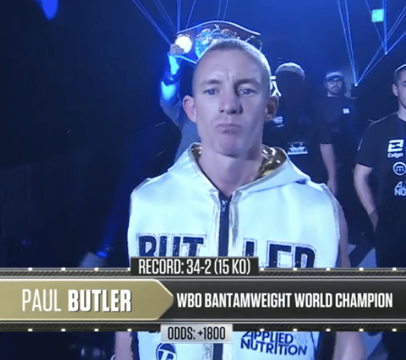 Paul Butler comes to the ring to face Naoya Inoue.