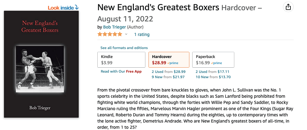 Bob Trieger wrote "New England's Greatest Boxers"