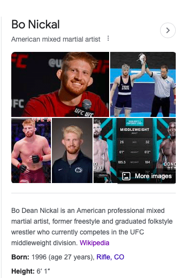 Bo Nickal looks to win on the March 4, 2023 UFC 285 card