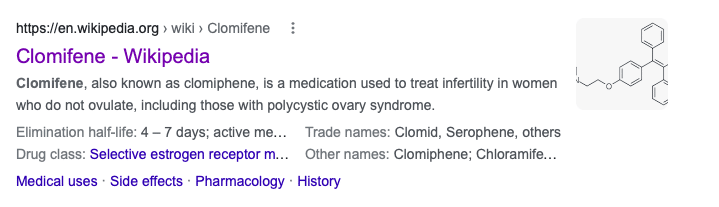 Clomifene is a banned substance in sports