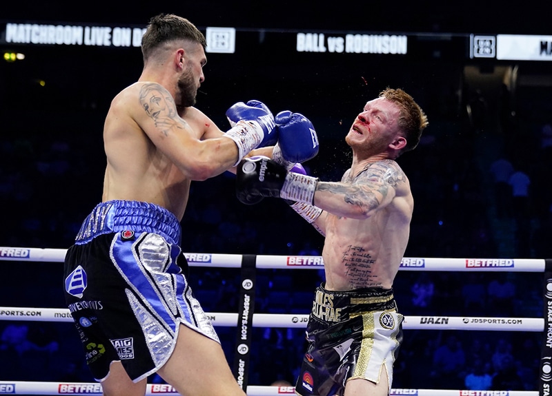 Danny Ball wins the English welterweight title with a win over Jamie Robinson Photo: Dave Thompson, Matchroom Boxing