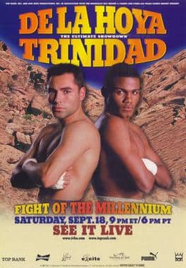 Poster for De La Hoya v Trinidad fight 