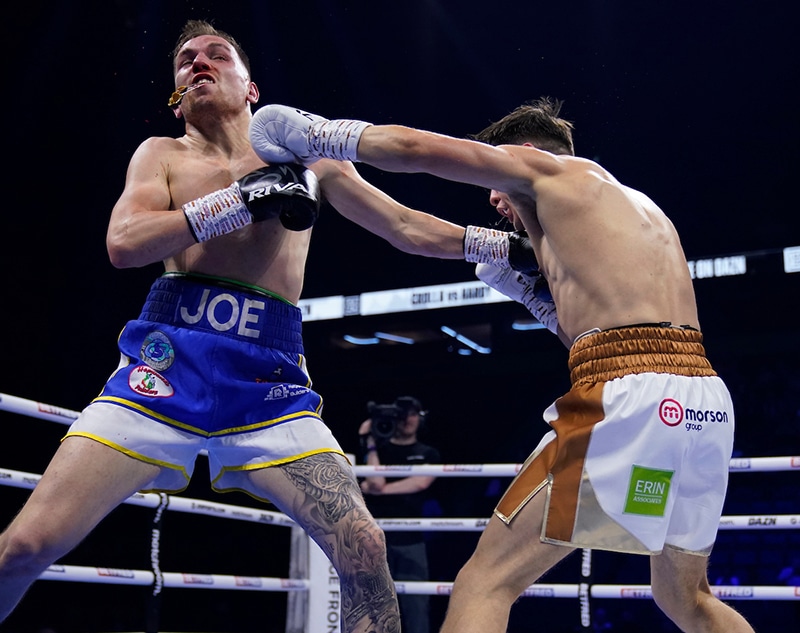 William Crolla survived a knockdown to win a successful pro debut against Joe Hardy. Photo: Dave Thompson, Matchroom Boxing 