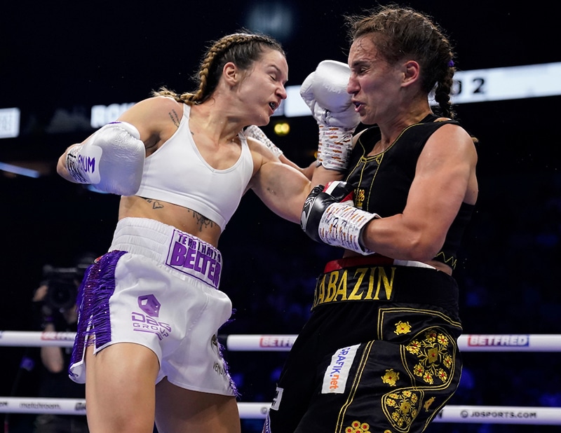 Terri Harper expected to fight Cecilia Braekhus last week, but was a late addition to the Manchester card against replacement Ivana Habazin. Photo: Dave Thompson, Matchroom Boxing