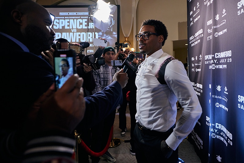 Errol Spence Jr says he sees no need for trash talk with Terence Crawford ahead of their July 29 fight. Photo: Ryan Hafey, Premier Boxing Champions Crawford Fight