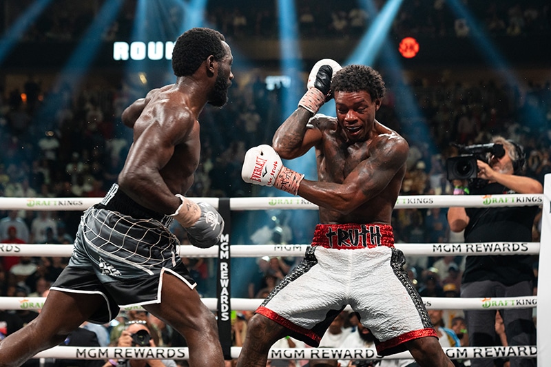 Terence Crawford delivered a shocking beatdown of Errol Spence Jr. in July. Photo: Ryan Hafey, Premier Boxing Champions De La Hoya