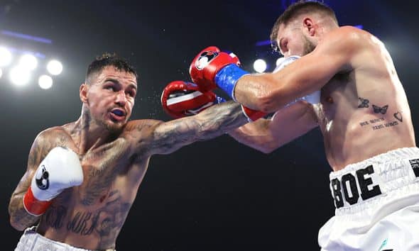 Maxi Hughes outboxed George Kambosos Jr. with ease, but it wasn't enough to get the judges' scores in his favor. Photo: Mikey Williams/Top Rank Inc via Getty Images