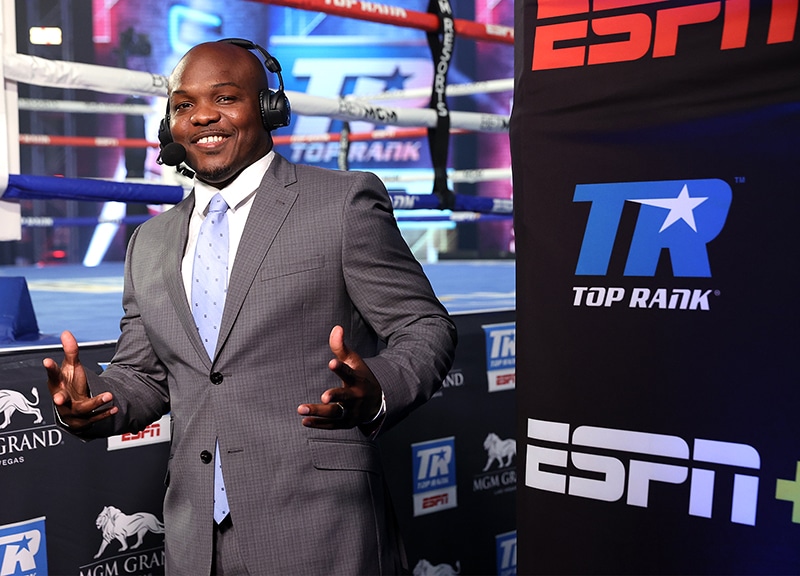 Hall of Famer and ESPN commentator Timothy Bradley Jr. recently said fathers should not train their sons as professional boxers. Photo: Mikey Williams, Top Rank Boxing