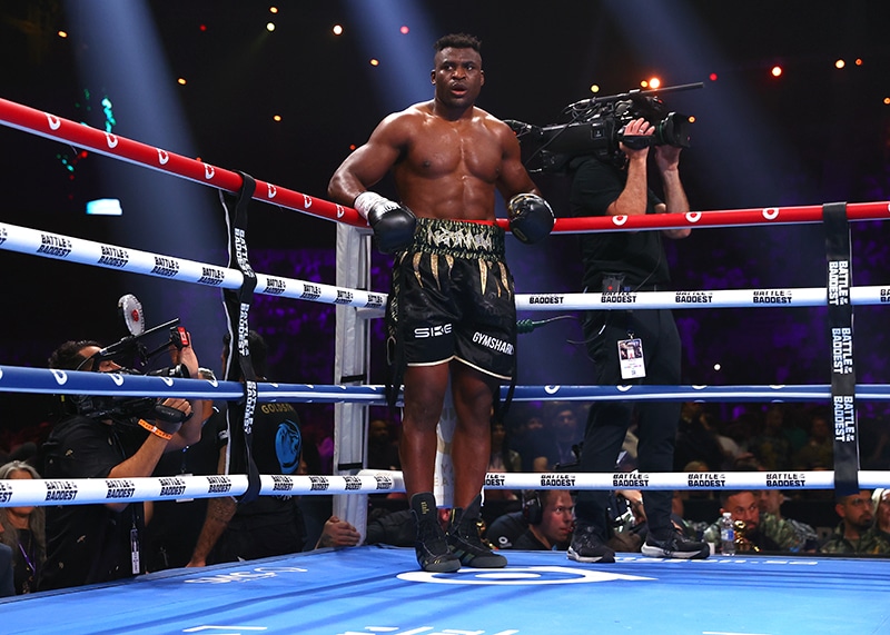 Francis Ngannou came within a single scorecard and one point from getting a draw and two points from beating Tyson Fury. Photo: Mikey Williams, Top Rank via Getty Images