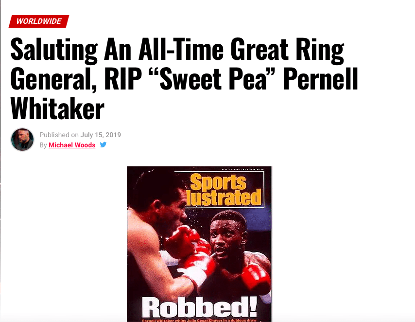 NYF salutes Pernell Whitaker, RIP