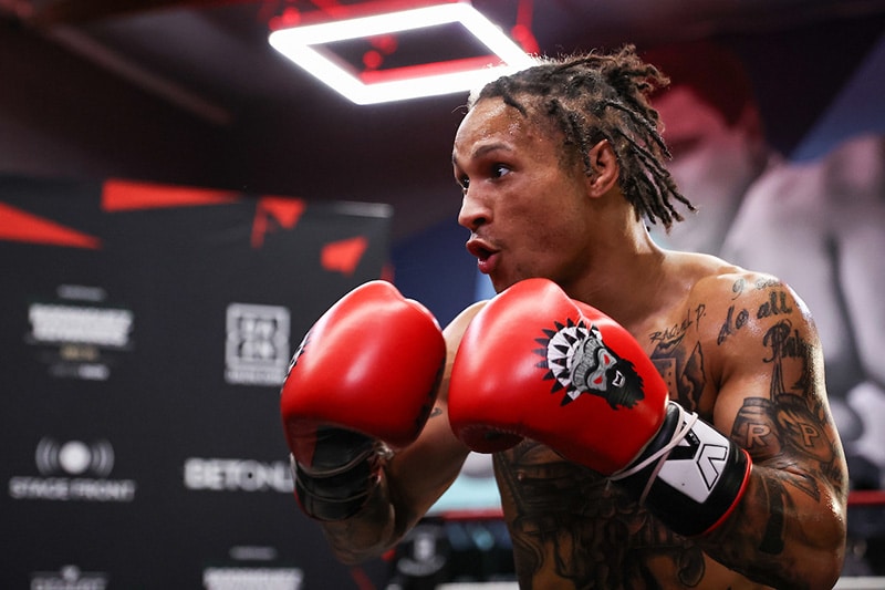 Regis Prograis works out in front of media ahead of his bout versus Devin Haney on Saturday. Photo: Melina Pizano, Matchroom.