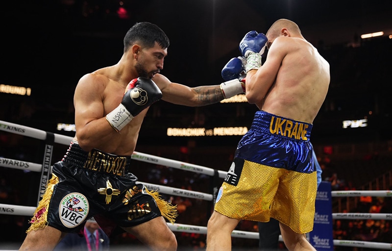 Brian Mendoza never let up and never gave up looking for something to turn the fight around. Photo: Premier Boxing Champions Serhii Bohachuk