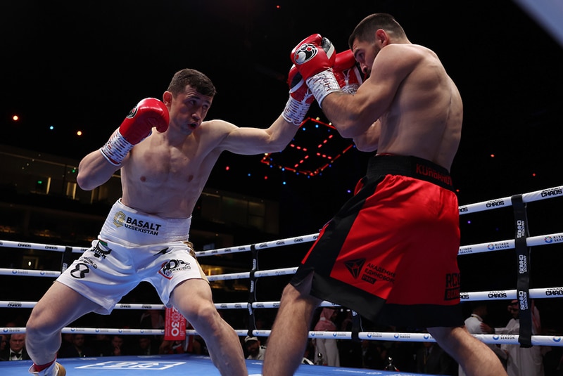 Israil Madrimov's performance against Magomed Kurbanov reminded many fans of Gennadiy Golovkin. Photo: Mark Robinson, Matchroom Boxing.