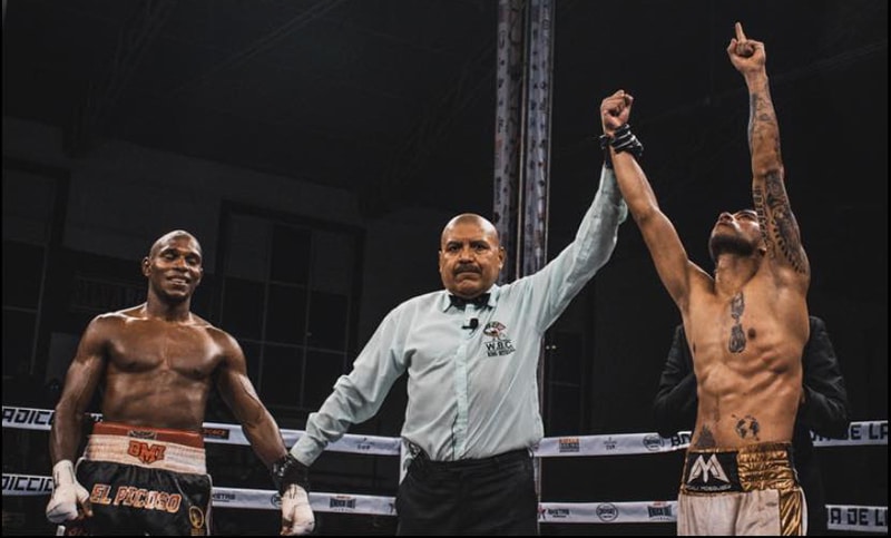 Yoali Mosqueda won his first ten round fight in November 2023 over Damien Arce with scores of 99-90, 98-91, and 97-93. Photo: Bxstrs Promotions