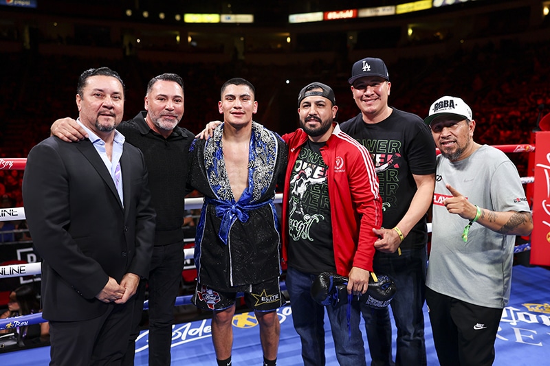 Vergil Oritz Jr. and his team can now look forward to his showdown with Tim Tszyu on August 3. Photo: Cris Esqueda, Golden Boy Boxing