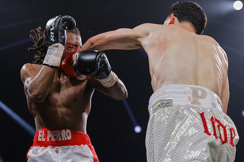 Brayan Gonzalez scored a first round knockdown and won his pro debut over James Mulder. Photo: Esther Lin, Premier Boxing Champions