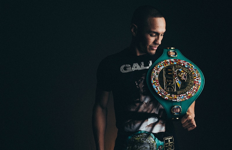 Juan Francisco Estrada will not give up his prized WBC belt easily. Photo: Amanda Westcott, Matchroom. Estrada vs Rodriguez