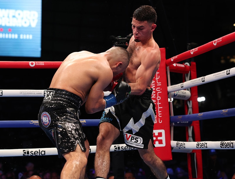 Jose Valenzuela was careful about using his height and reach, moving in when the target presented itself. Photo: Mark Robinson, Matchroom Boxing