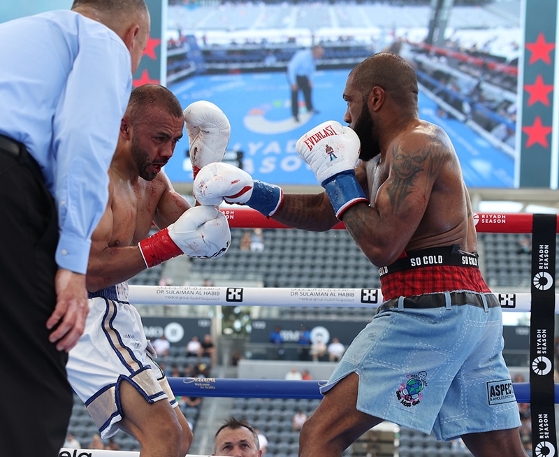 Steve Nelson delivered a solid win over Marcos Ramon Vazquez. Photo: Mark Robinson, Matchroom Boxing