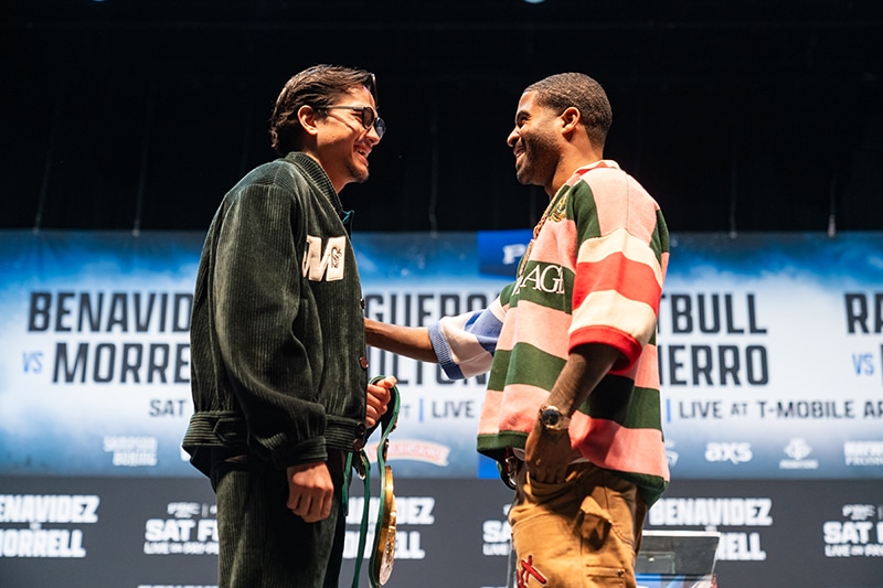 Brandon Figueroa and Stephen Fulton are cordial but clear about their goals in the rematch. Photo: Ryan Hafey, Premier Boxing Champions