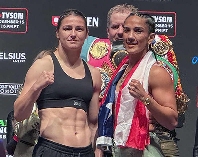 Last November, Katie Taylor and Amanda Serrano prepared for what would be an epic fight – a fight so incredible, we get to see them one more time on July 11. Photo: Most Valuable Promotions