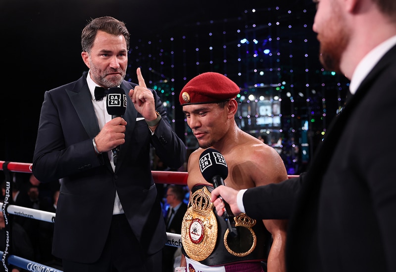 Matchroom Boxing  Chairman Eddie Hearn blasted Naoya Inoue for ducking MJ Ahkmadaliev on two prior occasions Photo: Mark Robinson, Matchroom Boxing 