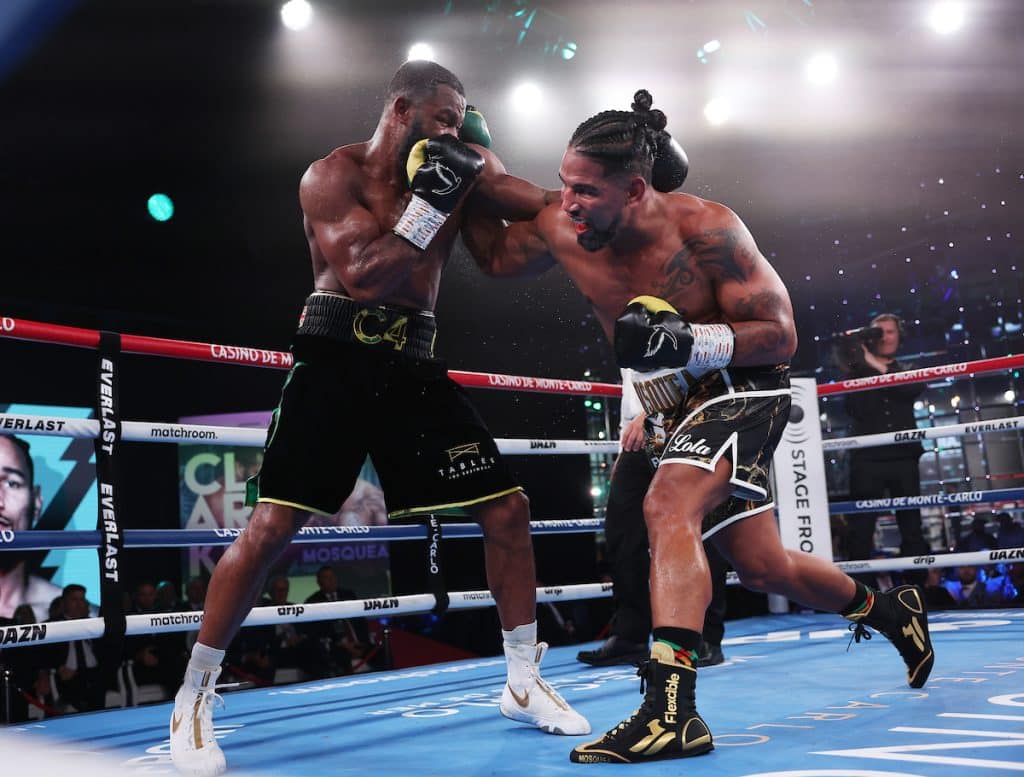 Leonardo Mosquea announced himself in the cruiserweight division, defeating prospect Chev Clarke for the vacant EBU European Cruiserweight Title. Photo: Mark Robinson, Matchroom Boxing.