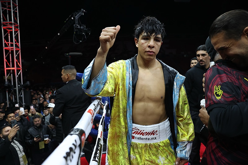 Jaime Munguia left the stadium under his own power after the shocking knockout loss. Photo: Mikey Williams, Top Rank Boxing