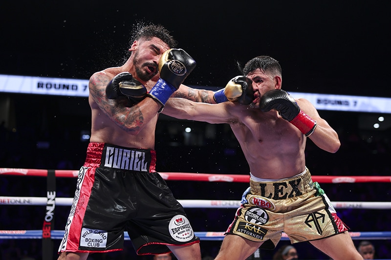 Not many draws get a positive reaction from the fighters, but the fight between Alexis Rocha and Raul Curiel was so even and entertaining, it was the right result. Photo: Cris Esqueda, Golden Boy Boxing