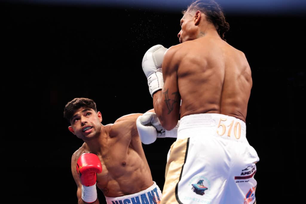 Nishant Dev scored an impressive win in his pro debut against Alton Wiggins. Photo: Melina Pizano/Matchroom