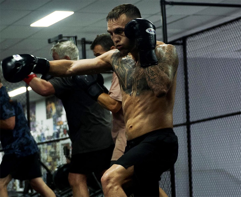 Sam Goodman posted this photos and several others from training just one day ago before his second eye injury. Photo: SamGoodman9/Instagram  Inoue Goodman