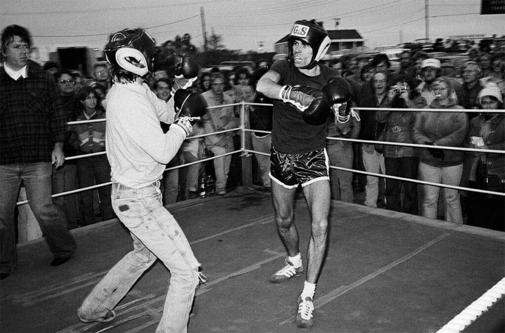 George Watson throws a punch at John Sweeney. Photo: Tom Watson Montauk Fights