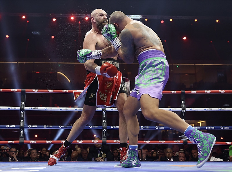 Despite being outweighed and a betting underdog, Oleksandr Usyk handed Tyson Fury the first two losses of his career to unify the heavyweight division. Photo: Leigh Downey, Queensberry Promotions Fighter of the Year