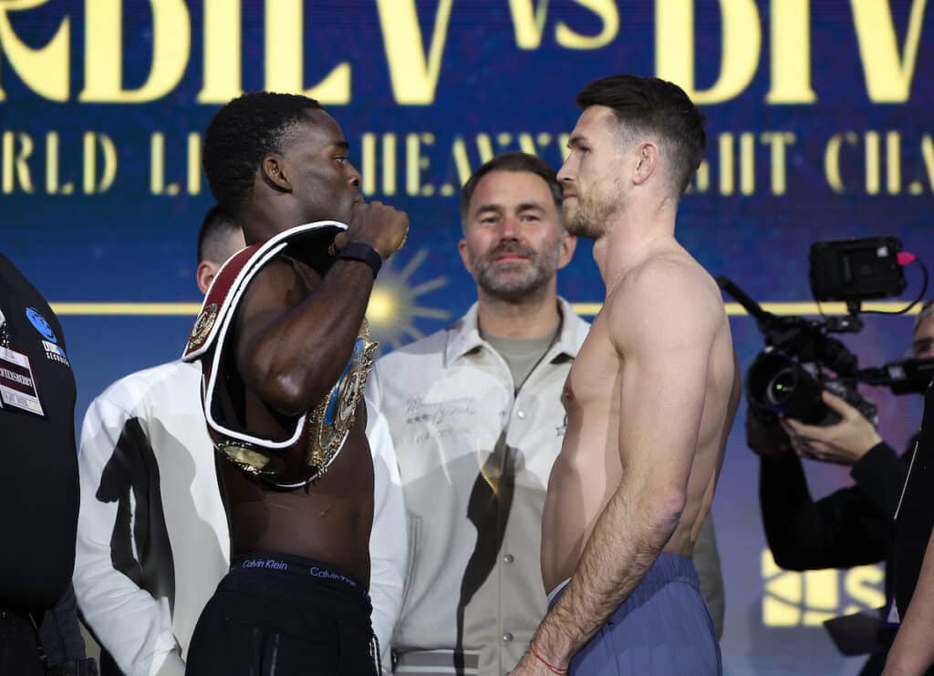 Both Joshua Buatsi and Callum Smith have futures on the line in their interim WBO World Light Heavyweight fight. Photo: Mark Robinson, Matchroom Boxing