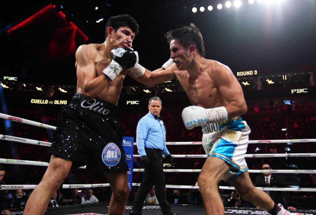 Mirco Cuello will benefi from the close call against Christian Olivo. Photo: Esther Lin, Premier Boxing Champions undercard results