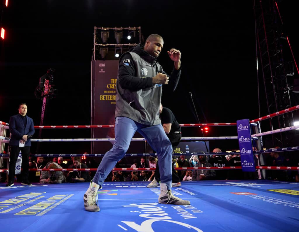 Daniel Dubois appeared at Wednesday's open workouts and seemed well at the time. Photo: Mark Robinson, Matchroom Boxing