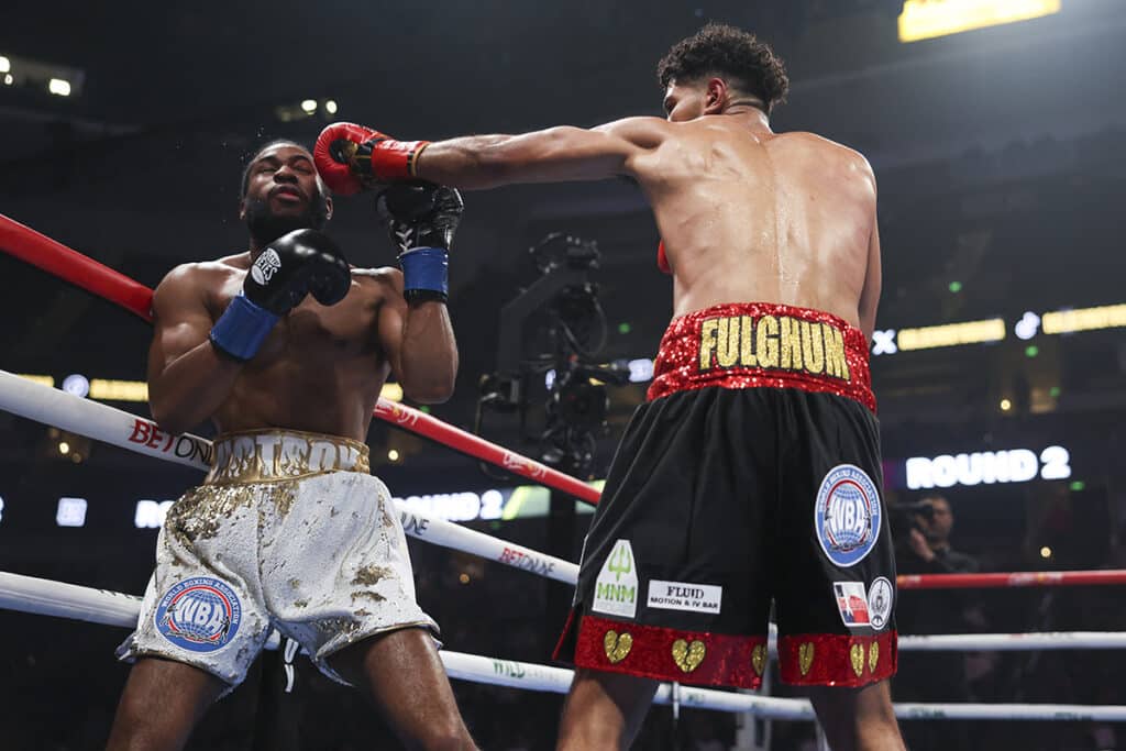 Darius Fulghum hoped to get a knockout instead of a referee stoppage, but it's a win all the same. Photo: Cris Esqueda, Golden Boy Boxing Duarte Madueno