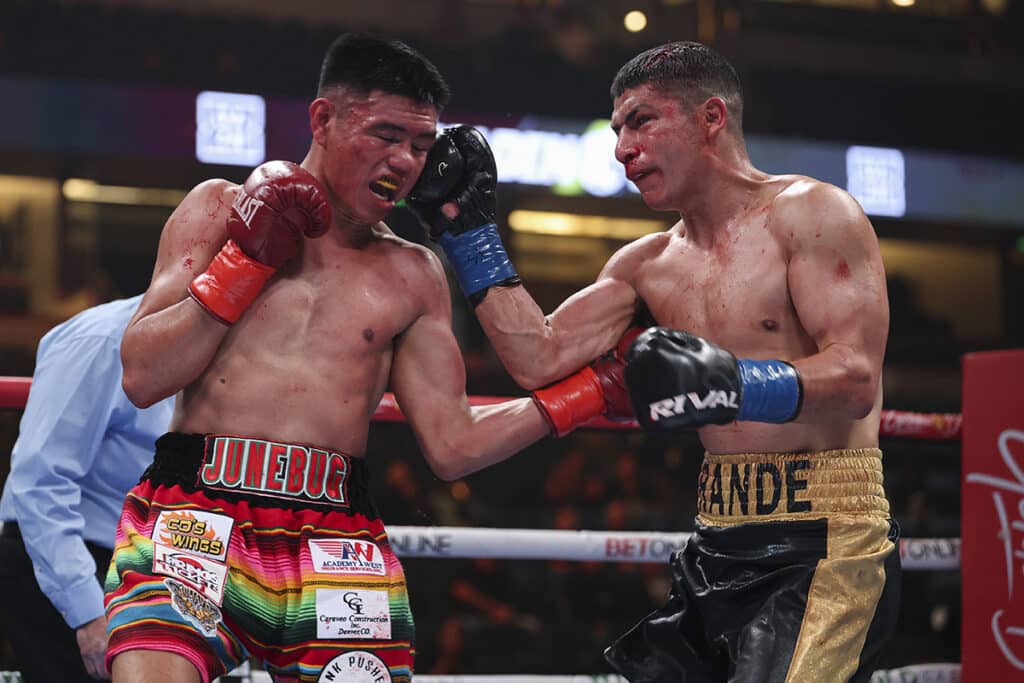 Daniel "Junebug" Garcia scored a body shot knockout to give his fans a thrill. Photo: Cris Esqueda, Golden Boy Boxing Duarte Madueno