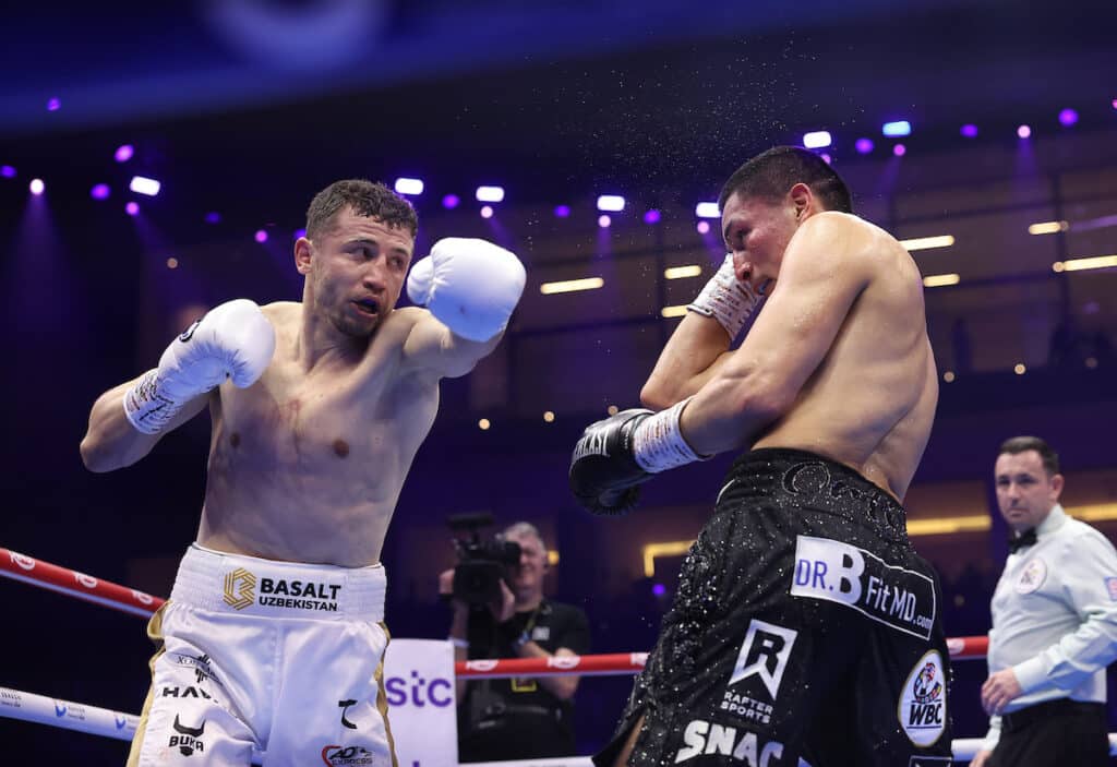 Although he loves to fight, Vergil Ortiz Jr. was defensively smart against Israil Madrimov. Photo: Mark Robinson, Matchroom Boxing